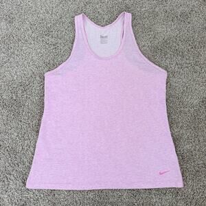 Nike Dri-Fit Tank Scoop Neck Racerback Women's Large Pink Gym Tennis Running
